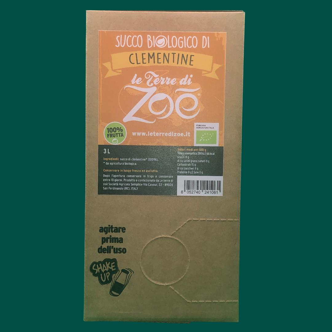 Succo Clementine biologico di Calabria 100% formato Bag in Box 3L - Horeca Le terre di zoè 1